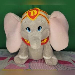 Disney Grey Pink Dumbo Plush Stuffed Animal Elephant Plushie Parks Store 12" Tag